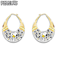 PEANUTS Snoopy & Woodstock Earrings With Crystals