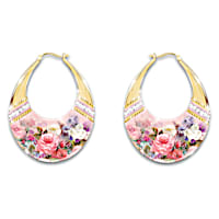 Floral Breast Cancer Awareness Earrings
