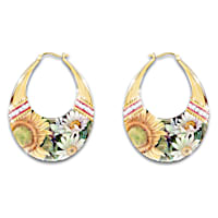 Lena Liu Sunflower Art Hoop Earrings