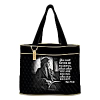Rosa Parks Quilted Tote Bag With Inspirational Quote