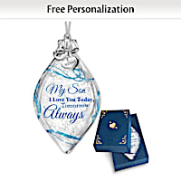 Illuminated Glass Ornament Personalized For Your Son