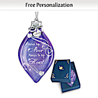 Illuminated Glass Ornament Personalized For Niece