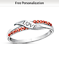 Love Personalized Crystal And Diamond Ring