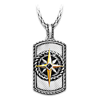 "Compass Of Faith" Dog Tag Pendant Necklace For Son