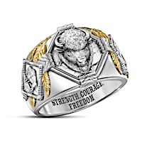 "Strength And Courage" Men's Bison Ring