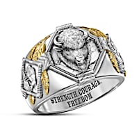 Strength And Courage Men's Bison Ring