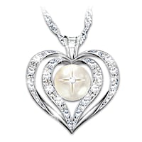 Wisdom Of Faith Topaz And Diamond Pendant Necklace