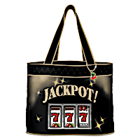 "Jackpot!" Women's Quilted Tote Bag With Cherry Charm