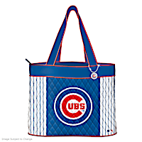 Chicago Cubs Quilted Tote Bag With Logo Charm