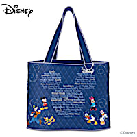 "Forever Disney Friends" Quilted Tote Bag With Hanging Charm