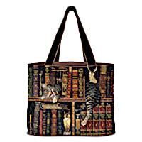 Charles Wysocki "Purrfect Tales" Women's Quilted Tote Bag