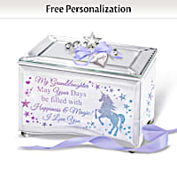 Glitter Unicorn Music Box Personalized For Granddaughter