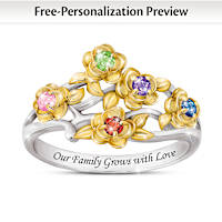 Birthstone Family Garden Of Love Personalized Ring