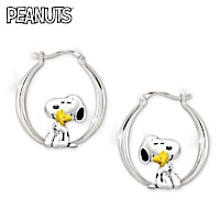 Hand-Enamaled Snoopy And Woodstock Friends Forever Earrings