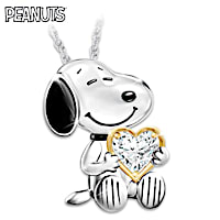 Platinum-Plated "Snoopy Forever" Pendant Necklace