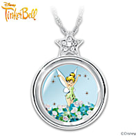 Tinker Bell "Pixie Dust" Floating Crystal Pendant Necklace