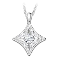 "Shine Bright Daughter" 4-Point Star Diamond Necklace
