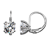 Solid Sterling Silver Simulated Diamond Earrings