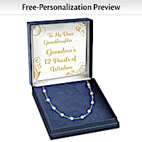 Cultured Pearl Necklace Personalized For Granddaughter