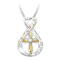 "Footprints In The Sand" Diamond Infinity Pendant Necklace