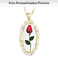 Forever Rose Of Love Personalized Pendant Necklace