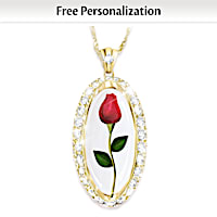 Forever Rose Of Love Personalized Pendant Necklace