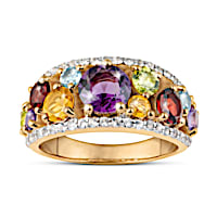 3.75-Carat Genuine Gemstone Colors Of Beauty Ring