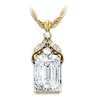 Romantic Diamond Pendant Necklace With 4-Carat White Topaz