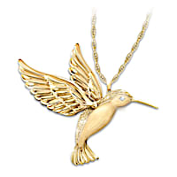 Sculpted Hummingbird Wings Of Joy Pendant Necklace