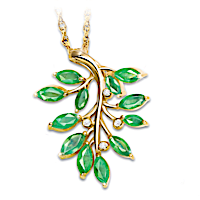 Enchanted Beauty Emerald And Diamond Pendant Necklace