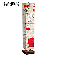 PEANUTS Floor Lamp With Art On 4-Sided Fabric Shade