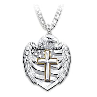 1-Diamond One Nation Under God Pendant Necklace