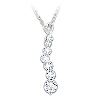 1.4-Carat Genuine White Topaz Necklace For Daughter