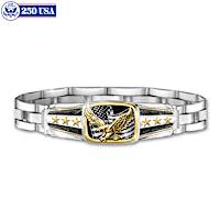 "Proud American" Stainless Steel Men's Eagle Bracelet