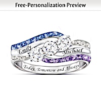 Topaz & Birthstone Forever Love Personalized Ring