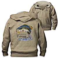 Al Agnew "Fish On!" Full-Zip Men's Hoodie With Sentiment