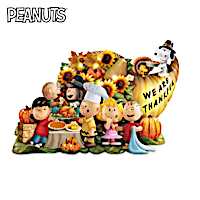 PEANUTS "Give Thanks" Illuminated Cornucopia Sculpture