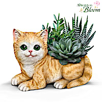 Cat Planter With Always In Bloom Succulents