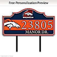Denver Broncos Personalized Address Sign