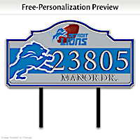 Detroit Lions Personalized Address Sign