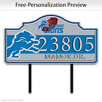 Detroit Lions Personalized Address Sign