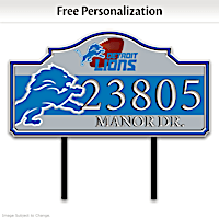 Detroit Lions Personalized Outdoor Address Sign