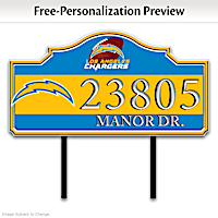 Los Angeles Chargers Personalized Address Sign