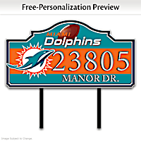 Miami Dolphins Personalized Outdoor Address Sign