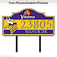 Minnesota Vikings Personalized Outdoor Address Sign