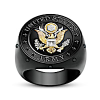 Men's U.S. Army Black Sapphire Ring