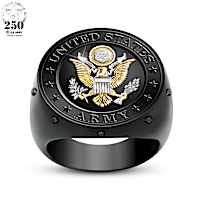 Men's U.S. Army Black Sapphire Ring