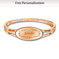 Live, Laugh, Love Personalized Copper Wellness Bracelet