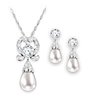 Royal Lover's Knot Pendant Necklace And Earrings Set