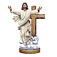 "Always" Jesus Figure And Holy Land Olive Wood Prayer Cross